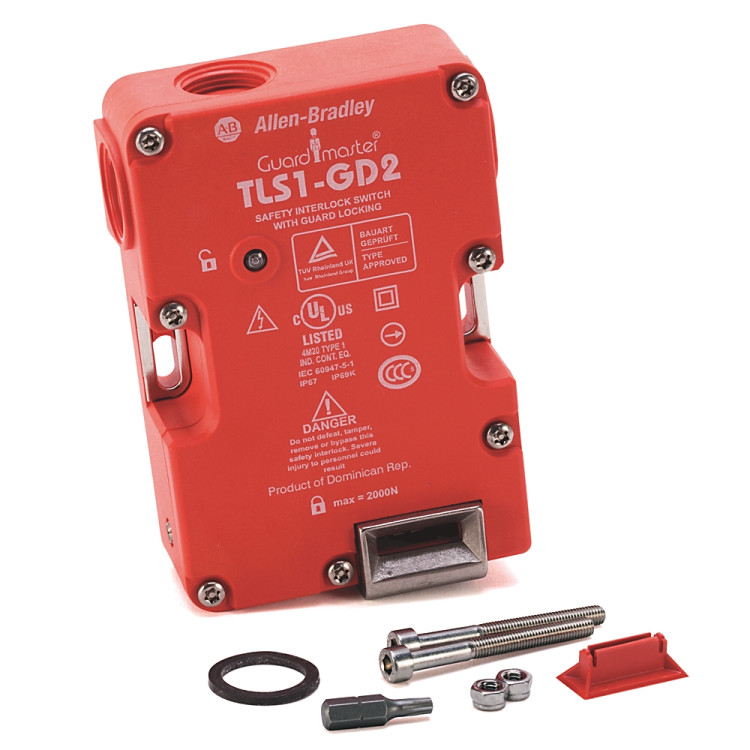 ALLEN BRADLEY 440G-T27134 GUARD LOCKING SWITCH - 440G TLS-GD2: SOLOENOID VOLTAGE: 24V AC/DC, CONTACTS(SAFETY AND AUX): 2 NORMALLY CLOSED, 1 NORMALLY OPEN, ACTUATOR: NO ACTUATOR ALLEN BRADLEY 440G-T27134 GUARD LOCKING SWITCH - 440G TLS-GD2: SOLOENOID VOLTAGE: 24V AC/DC, CONTACTS(SAFETY AND AUX): 2 NORMALLY CLOSED, 1 NORMALLY OPEN, ACTUATOR: NO ACTUATOR