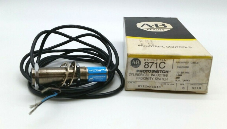 ALLEN BRADLEY 871C-N5A18-16 PROXIMITY SWITCH 3WIRE METAL ALLEN BRADLEY 871C-N5A18-16 PROXIMITY SWITCH 3WIRE METAL