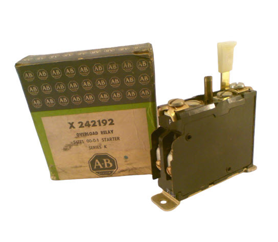 ALLEN BRADLEY X-242192 OVERLOAD RELAY ASSEMBLY SIZE 00-0-1