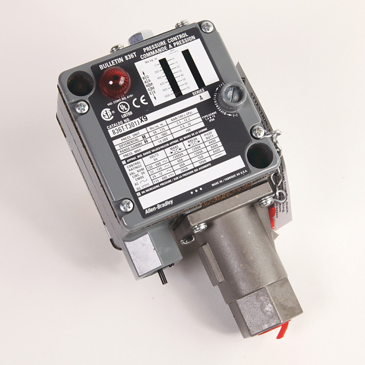 ALLEN BRADLEY 836T-T301J 836T PRESSURE CONTROLS - TRADITIONAL MACHINE TOOL, T - STYLE PRESSURE CONTROL. 70...1000 PSI. ENCLOSURE TYPE 1, 4 AND 13 INDUSTRIAL USE.. S.P.D.T. , 2 - CIRCUIT CONTACT BLOCK. ALLEN BRADLEY 836T-T301J 836T PRESSURE CONTROLS - TRADITIONAL MACHINE TOOL, T - STYLE PRESSURE CONTROL. 70...1000 PSI. ENCLOSURE TYPE 1, 4 AND 13 INDUSTRIAL USE.. S.P.D.T. , 2 - CIRCUIT CONTACT BLOCK.