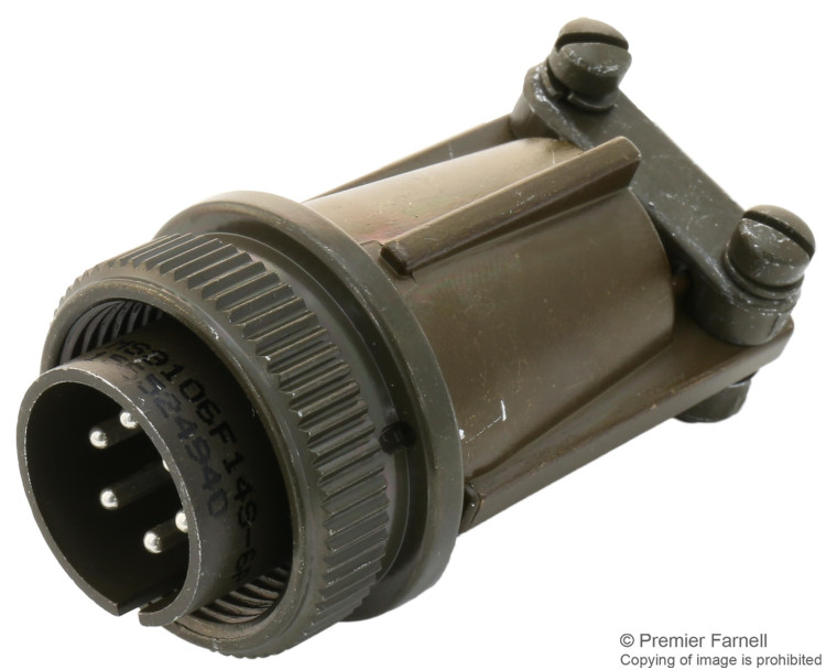 AMPHENOL MS3106F14S-6P CIRCULAR CONNECTOR PLUG SIZE 14S, 6POS, CABLE; CONNECTOR TYPE:CIRCULAR MILITARY; CONNECTOR BODY MATERIAL:ALUMINIUM ALLOY; GENDER:PLUG; CONTACT GENDER: AMPHENOL MS3106F14S-6P CIRCULAR CONNECTOR PLUG SIZE 14S, 6POS, CABLE; CONNECTOR TYPE:CIRCULAR MILITARY; CONNECTOR BODY MATERIAL:ALUMINIUM ALLOY; GENDER:PLUG; CONTACT GENDER:
