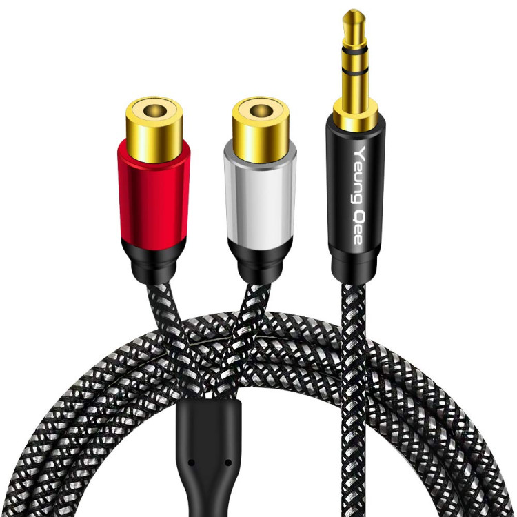 ADAPTER CABLE M/M 2RCA TO HEADPHONE PLUG 6FOOT ADAPTER CABLE M/M 2RCA TO HEADPHONE PLUG 6FOOT