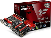 MB ASRock H97 PERFORMANCE LGA1150 H97 2xPCI-E Dsub+DVI+HDMI GbLAN SATA ATX 4DDR-III. 4x USB 3.0, 4x USB 2.0, 1x RJ-45 LAN, 1x VGA монитор, 1x DVI-D, 1x HDMI, 1x оптический S/PDIF-out