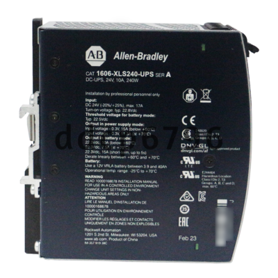 ALLEN BRADLEY 1606-XLS240-UPS 1606-XLS240-UPS:PERFORMANCE POWER SUPPLY W/ UPS, 22.5-30V DC, 240W, 22.5-30V DC INPUT VOLTAGE ALLEN BRADLEY 1606-XLS240-UPS 1606-XLS240-UPS:PERFORMANCE POWER SUPPLY W/ UPS, 22.5-30V DC, 240W, 22.5-30V DC INPUT VOLTAGE