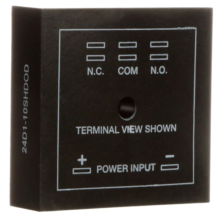 AMPERITE 24D1-10SHDOD TIME DELAY RELAY, DPDT, 10SEC, 24VDC; CONTACT CONFIGURATION:DPDT; NOM INPUT VOLTAGE:24VDC; DELAY TIME RANGE:1S TO 10S; TIMING ADJUSTMENT:POTENTIOMETER