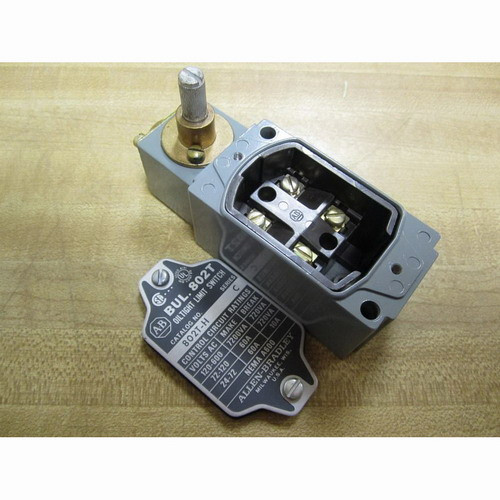 ALLEN BRADLEY 802T-HW2 LIMIT SWITCHES, 2-CIRCUIT LEVER TYP, SPRING RETURN, NONPLUG-IN, OILTIGHT SWITCH, CLOCKWISE/COUNTERCL-WISE, ADJ. NYLON LEVER ALLEN BRADLEY 802T-HW2 LIMIT SWITCHES, 2-CIRCUIT LEVER TYP, SPRING RETURN, NONPLUG-IN, OILTIGHT SWITCH, CLOCKWISE/COUNTERCL-WISE, ADJ. NYLON LEVER