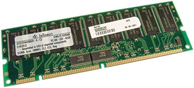 512MB 100MHz C12 ECC Reg PC100-222-622r