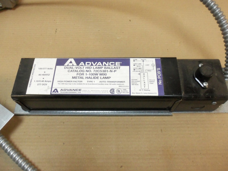 ADVANCE BALLAST 72C5381-N-P BALLAST DUAL-V HID 1-100W 120/277V