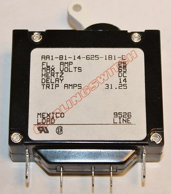 CIRCUIT BREAKER 25AMP 1POLE 65VDC 31.25 TRIP AMP CIRCUIT BREAKER 25AMP 1POLE 65VDC 31.25 TRIP AMP