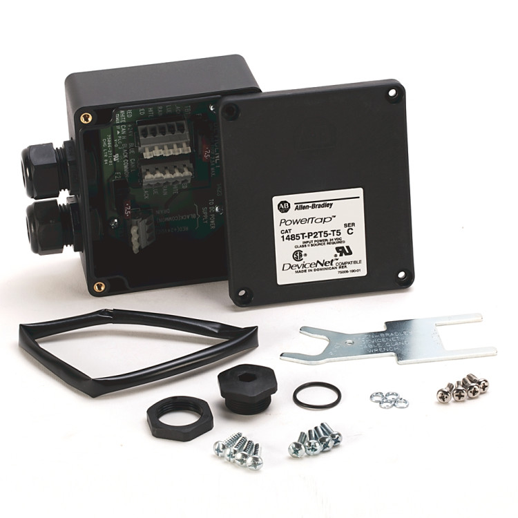 ALLEN BRADLEY 1485T-P2T5-T5 DEVICENET, DEVICENET MEDIA, POWER TAP, TRUNK CONNECTION CABLE GLAND TERMINAL STRIP TO POWER SUPPLY CONNECTION, CABLE GLAND TERMINAL STRIP, FUSE 7.5 A