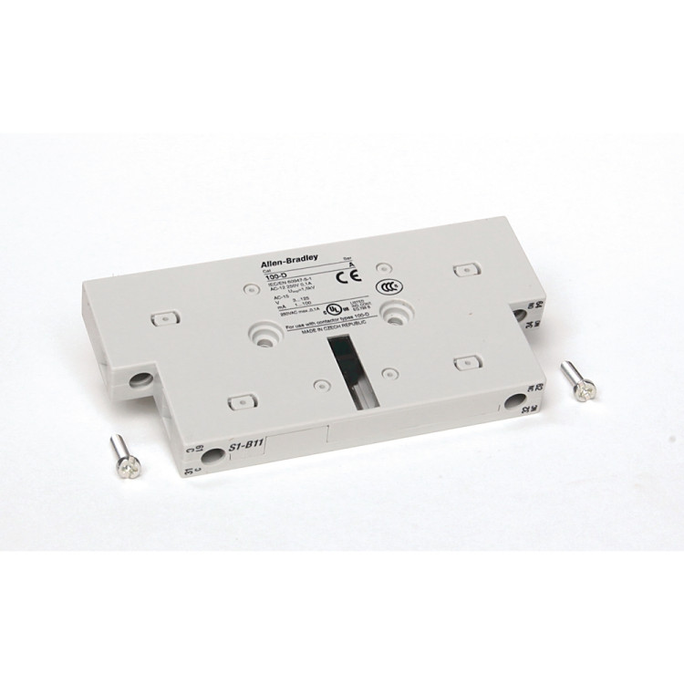 ALLEN BRADLEY 100-DS2-11 AUXILIARY CONTACT BLOCK, SIDE MOUNTING TO BULLETIN 100-D - CONTACTORS, 1 N.O./1 N.C.(OUTSIDE MOUNTING)