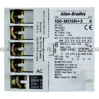 ALLEN BRADLEY 100-M09NA3 CONTACTOR, IEC, MINI, 9A, 220-230V 50HZ / 230-240V 60HZ, 1 N.O. AUX.