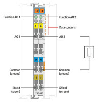 WAGO 750-550  2 CHAN OUT ANALOG 0-10VDC - ROHS STATUS:YES (ID #: 51180861) (EAN #: 4045454393557)