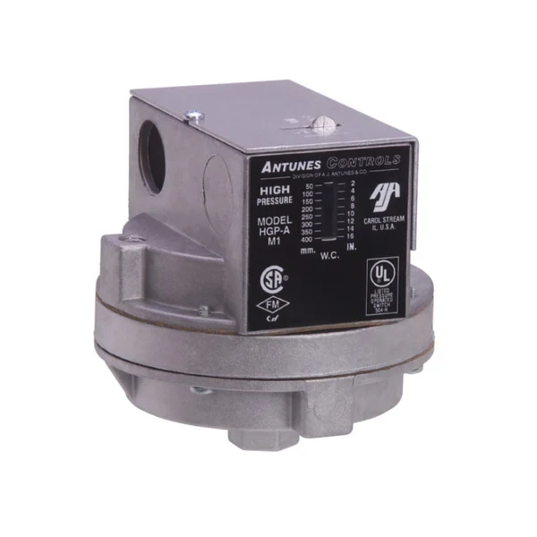 ANTUNES CONTROLS 803112504 PRESSURE SWITCH GAS SINGLE 10-50IN WC MANUAL RESET