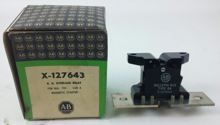 ALLEN BRADLEY X-127643 OVERLOAD RELAY RIGHT HAND SIZE4 FOR 709 TYPE B4 ALLEN BRADLEY X-127643 OVERLOAD RELAY RIGHT HAND SIZE4 FOR 709 TYPE B4