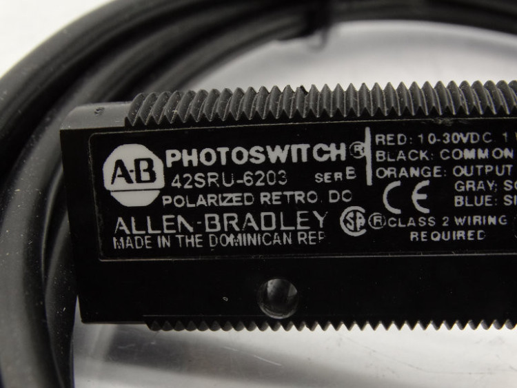 ALLEN BRADLEY 42SRU-6203-QD PHOTOSWITCH PHOTOELECTRIC SENSOR, 6000 SERIES, POLARIZED RETROREFLECTIVE, 10-30V DC, 3M (9.8FT), DARK OPERATE, 4-PIN MICRO QD ALLEN BRADLEY 42SRU-6203-QD PHOTOSWITCH PHOTOELECTRIC SENSOR, 6000 SERIES, POLARIZED RETROREFLECTIVE, 10-30V DC, 3M (9.8FT), DARK OPERATE, 4-PIN MICRO QD