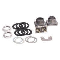 ALLEN BRADLEY 800T-FA22A 30.5MM TYPE 4/13 MECH. INTERLOCKED MAINT. PB, VERT. MOUNT, MAINT./MAINT., FLUSH/FLUSH, BLACK/BLACK, 1 NO-1 NC