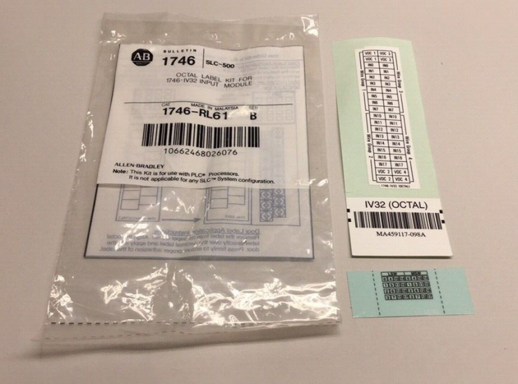ALLEN BRADLEY 1746-RL61 REPLACEMENT OCTAL LABEL KIT FOR CTLG # 1746-IV32 ALLEN BRADLEY 1746-RL61 REPLACEMENT OCTAL LABEL KIT FOR CTLG # 1746-IV32