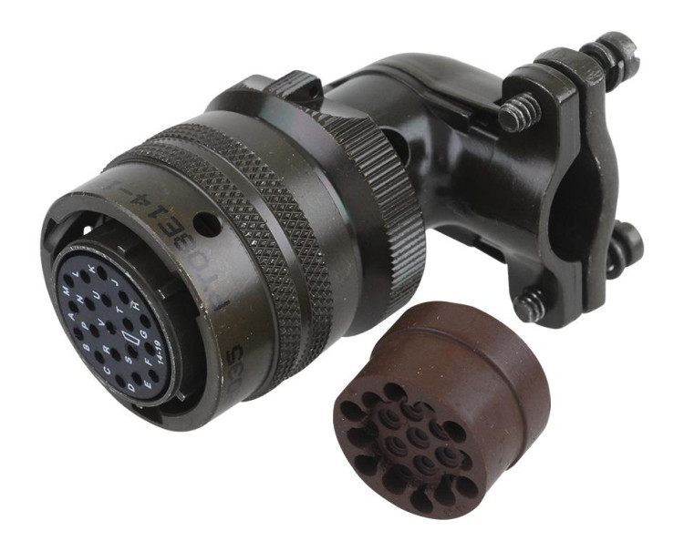 AMPHENOL PT08E14-19S-SR CIRCULAR CONNECTOR PLUG SIZE 14, 19POS, CABLE; CONNECTOR TYPE:CIRCULAR INDUSTRIAL; CONNECTOR BODY MATERIAL:ALUMINIUM; GENDER:PLUG; CONTACT GENDER:SOCK