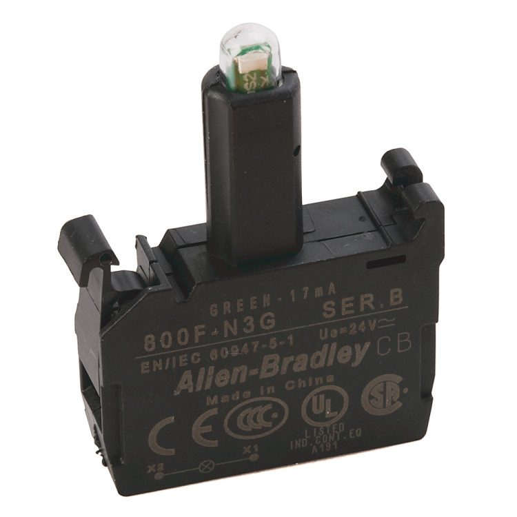 ALLEN BRADLEY 800F-N3G INTEGRATED LED - LATCH MOUNT, 24V AC/DC, GREEN, PQ = 10 PIECES ALLEN BRADLEY 800F-N3G INTEGRATED LED - LATCH MOUNT, 24V AC/DC, GREEN, PQ = 10 PIECES