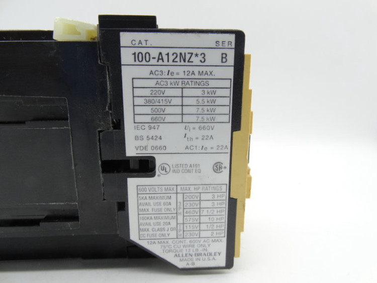 CONTACTOR 12AMP 600VAC 24VDC COIL 1NO CONTACTOR 12AMP 600VAC 24VDC COIL 1NO