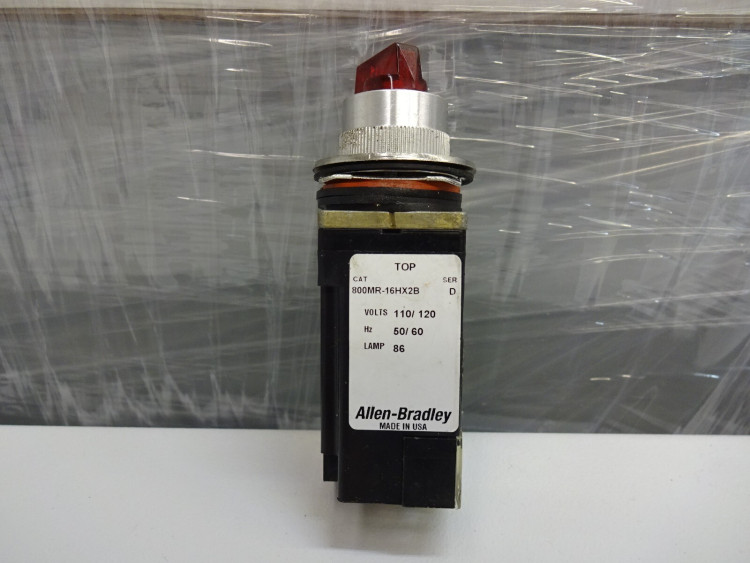 ALLEN BRADLEY 800MR-16HX2B SELECTOR SWITCH 110/120VAC W/O KNOB ALLEN BRADLEY 800MR-16HX2B SELECTOR SWITCH 110/120VAC W/O KNOB