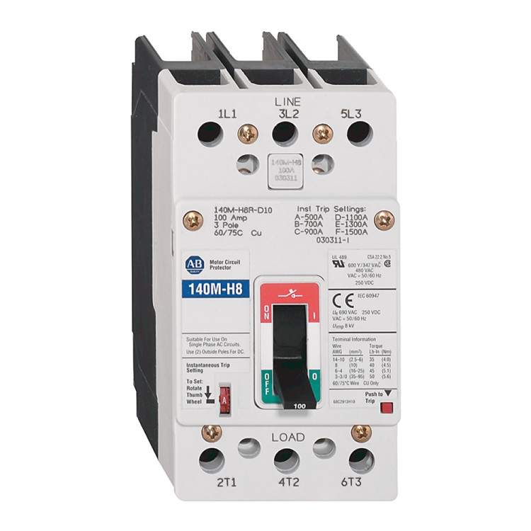 ALLEN BRADLEY 140M-H8P-C15 MCP, STANDARD MAGNETIC TRIP (ADJUSTABLE), 15 A, HIGH PERFORMANCE, FRAME SIZE H