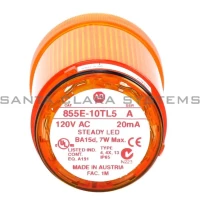 ALLEN BRADLEY 855E-10TL5 CONTROL TOWER STACK LIGHT, 120V AC FULL VOLTAGE, AMBER STEADY LED (SOCKET MOUNT)