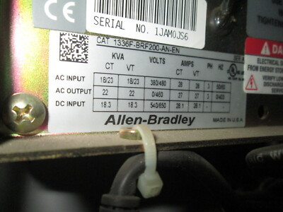 ALLEN BRADLEY 1336F-BRF200-AN-EN DRIVE AC 20HP 22KVA 460V 3PH 0-400HZ OPEN NO HIM ALLEN BRADLEY 1336F-BRF200-AN-EN DRIVE AC 20HP 22KVA 460V 3PH 0-400HZ OPEN NO HIM