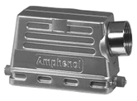 AMPHENOL C146-10G048-608-1 PRICE/EA. (MINBUY=10) - TOP ENTRY HOOD, ALUMINUM ALLOY; ACCESSORY TYPE:TOP ENTRY CONNECTOR HOOD; FOR USE WITH:C146 RECTANGULAR CONNECTORS; CABLE EXIT