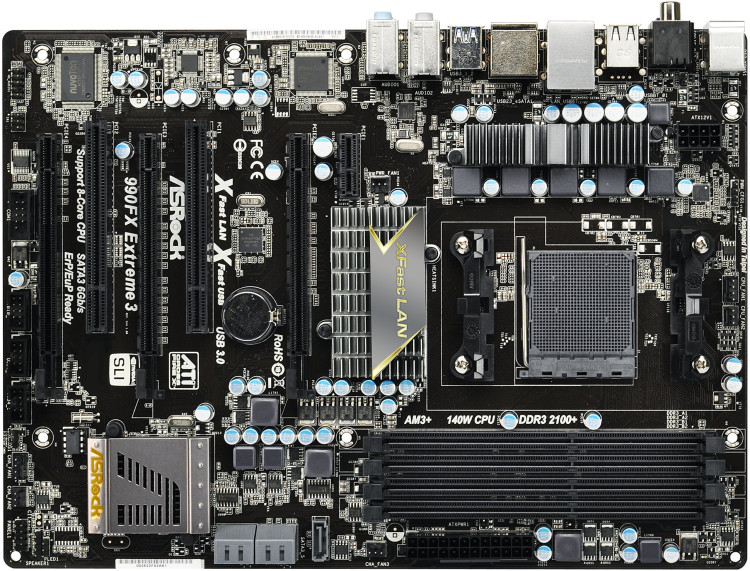 MB ASRock AMD 990FX Extreme3 SocketAM3+ AMD 990FX  2x USB 3.0, 6x USB 2.0, 1x ESATA 3xPCI-E+GbLAN SATA RAID ATX