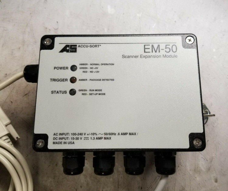 ACCU SORT EM-50 SCANNER EXPANSION MODULE 100-240VAC .6AMP ACCU SORT EM-50 SCANNER EXPANSION MODULE 100-240VAC .6AMP