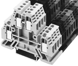 ALLEN BRADLEY 1492-WD4-BL IEC DOUBLE FEEDTHROUGH CIRCUIT BLOCK, STANDARD FEEDTHROUGH, 4MM MAX. WIRE, BLACK,