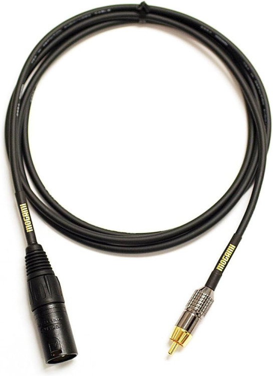 PATCH CABLE RCA TO XLRM BLACK 12FT