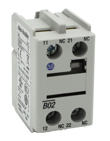 ALLEN BRADLEY 100-FB02 AUXILIARY CONTACT BLOCK, FRONT MOUNTING TO BULLETIN 100-C30.C85 - CONTACTORS, 2-POLE, 0 N.O. + 2 N.C. ALLEN BRADLEY 100-FB02 AUXILIARY CONTACT BLOCK, FRONT MOUNTING TO BULLETIN 100-C30.C85 - CONTACTORS, 2-POLE, 0 N.O. + 2 N.C.