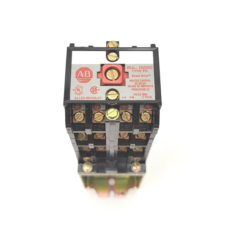 ALLEN BRADLEY 700DC-PK1200Z24 700-P NEMA CONTROL RELAY, 12 N.O. CONTACTS, 20 AMP AC CONTACT RATING, 24V DC