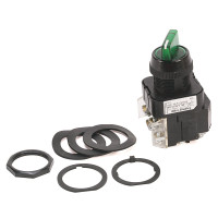 ALLEN BRADLEY 800T-16JG17KB7AX 30.5MM TYPE 4/13 SEL. SWITCH-ILLUM., 3 POS., TRANSFORMER, 120V AC 50/60 HZ, GREEN, KNOB LEVER MAINT.