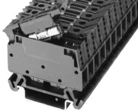 ALLEN BRADLEY 1492-WFB4 1492-W IEC TERMINAL BLOCK, ONE-CIRCUIT FUSE BLOCK (5 X 20 MM FUSES, TYPE W), 4 MM (# 22 AWG - # 10 AWG) OR 2.5 MM (# 22 AWG - # 12 AWG), NON-INDICATIN