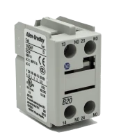 ALLEN BRADLEY 100-FB20 AUXILIARY CONTACT BLOCK, FRONT MOUNTING TO BULLETIN 100-C30.C85 - CONTACTORS, 2-POLE, 2 N.O. + 0 N.C.