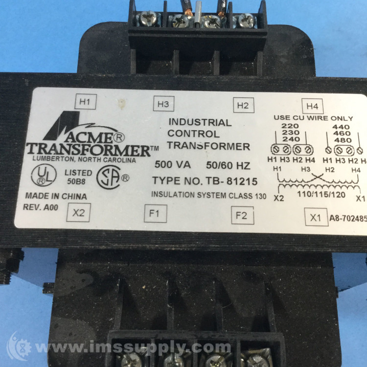 ACME ELECTRIC TA-2-81325 TRANSFORMER 250VA 208/240/277/380/480V PRIMARY ACME ELECTRIC TA-2-81325 TRANSFORMER 250VA 208/240/277/380/480V PRIMARY