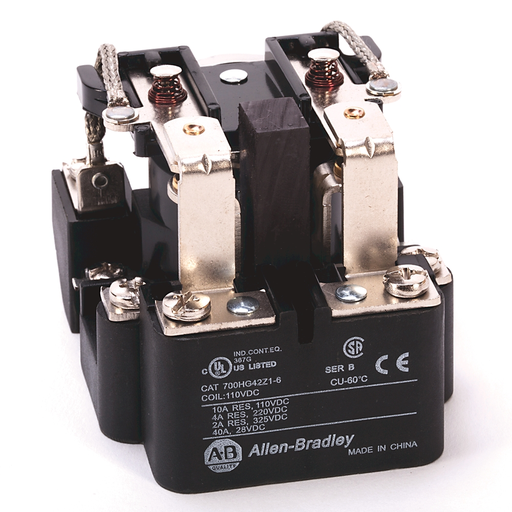 ALLEN BRADLEY 700-HG46A1 700-HG GENERAL PURPOSE OPEN-STYLE POWER RELAY, SPDT, 120V 50/60HZ