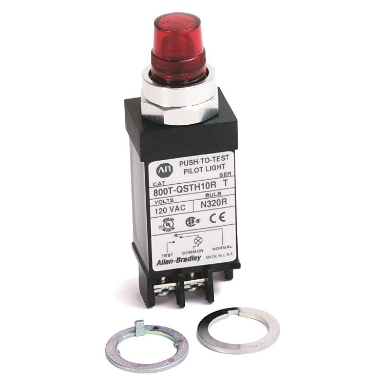 ALLEN BRADLEY 800HL-P10R HAZARDOUS LOCATION TYPE 7 9 PILOT LIGHT, STANDARD BARREL LENGTH, PIGTAIL - FULL VOLTAGE, RED, INCAND., 120V AC/DC ALLEN BRADLEY 800HL-P10R HAZARDOUS LOCATION TYPE 7 9 PILOT LIGHT, STANDARD BARREL LENGTH, PIGTAIL - FULL VOLTAGE, RED, INCAND., 120V AC/DC