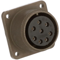 AMPHENOL MS3102A-20-7P CIRCULAR CONN, RCPT, SIZE 20, 8POS, BOX; CONNECTOR TYPE:CIRCULAR MILITARY; CONNECTOR BODY MATERIAL:ALUMINIUM ALLOY; GENDER:RECEPTACLE; CONTACT GENDER: