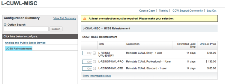 Top level SKU, UCSS Top level SKU, UCSS