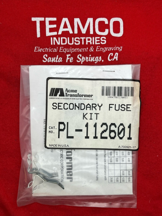 ACME ELECTRIC PL-79924 FUSE KIT SECONDARY