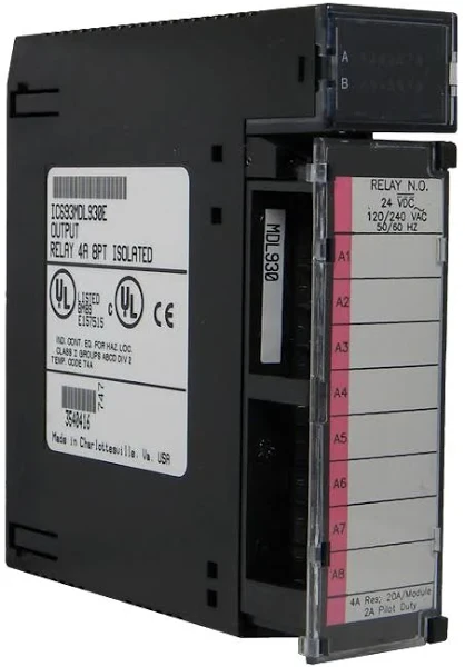FANUC IC693MDL930  SERIES 90-30 DISCRETE OUTPUT MODULE, RELAY OUTPUT, ISOLATED, 4 AMP (8 POINTS)