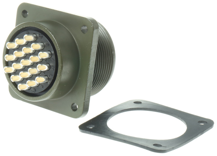 AMPHENOL MS3102A-22-14P CIRCULAR CONN, RCPT, SIZE 22, 19POS, BOX; CONNECTOR TYPE:CIRCULAR MILITARY; CONNECTOR BODY MATERIAL:ALUMINIUM ALLOY; GENDER:RECEPTACLE; CONTACT GENDER
