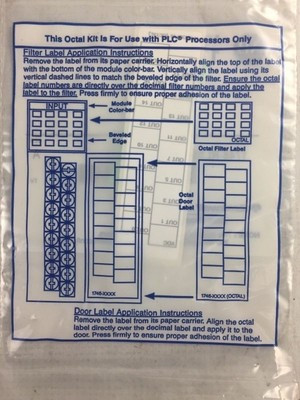 ALLEN BRADLEY 1746-RL55 REPLACEMENT OCTAL LABEL KIT FOR CTLG # 1746-OBP16 (KIT INCLUDES 1 OCTAL LED LABEL & 1 DOOR LABEL)