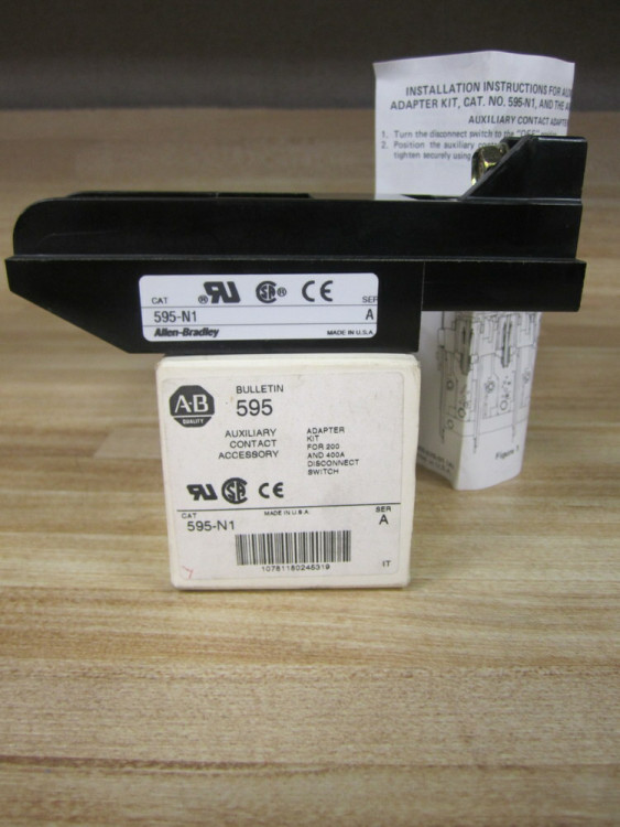 ALLEN BRADLEY 595-N1 ADAPTER KIT FOR AUXILIARY CONTACT ON A DISCONNECT (NEMA SIZE 5)