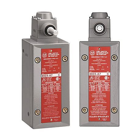ALLEN BRADLEY 802X-WS7 LIMIT SWITCHES, WOBBLE STICK, CAT WHISKER, SPRING RETURN, WATERTIGHT OR HAZARDOUS LOCATION SWITCHES, NEMA 7/ 9, NYLON WOBBLE STICK, 2 CIRCUIT, TRAVEL TO OPERATE 9 DEG, TRAVEL TO RESET 4 DEG, TORQUE TO OP. 0.51 NM, NEMA 7/9 ALLEN BRADLEY 802X-WS7 LIMIT SWITCHES, WOBBLE STICK, CAT WHISKER, SPRING RETURN, WATERTIGHT OR HAZARDOUS LOCATION SWITCHES, NEMA 7/ 9, NYLON WOBBLE STICK, 2 CIRCUIT, TRAVEL TO OPERATE 9 DEG, TRAVEL TO RESET 4 DEG, TORQUE TO OP. 0.51 NM, NEMA 7/9